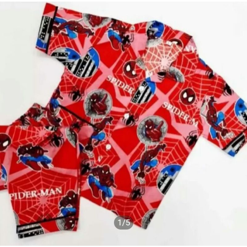 baju tidur anak anak cowok / baju piyama anak motif cowok 1-10 tahun