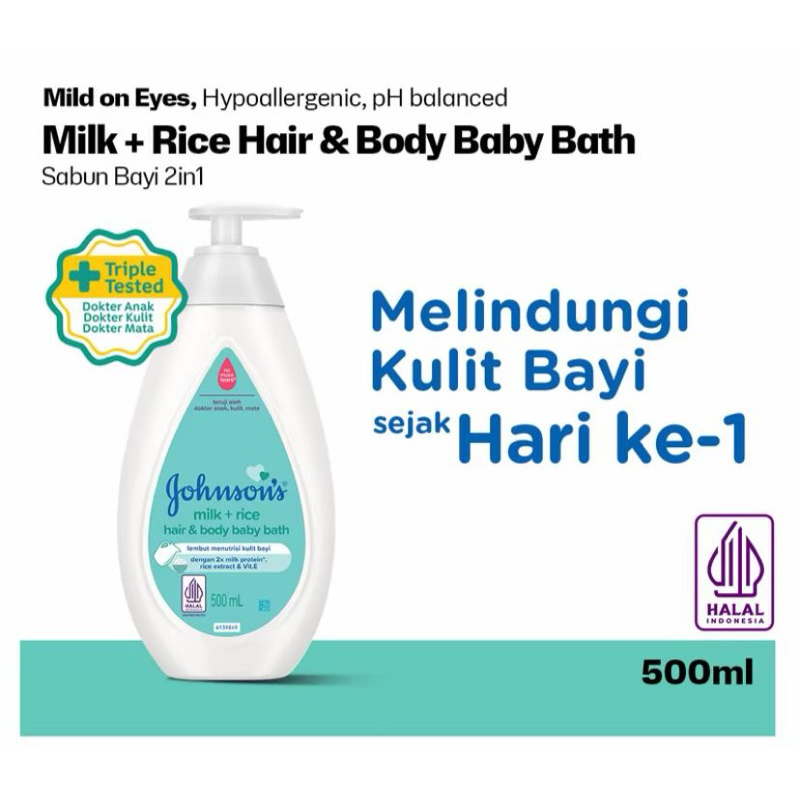 Johnson’s Baby Milk Bath Sabun Mandi Bayi Botol Pump 500 ml