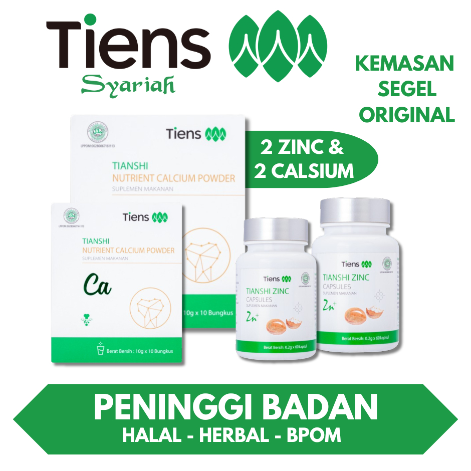 Peninggi Badan Tiens Original | Susu Kalsium & Zinc Tiens Kapsul | Susu Peninggi Badan Original
