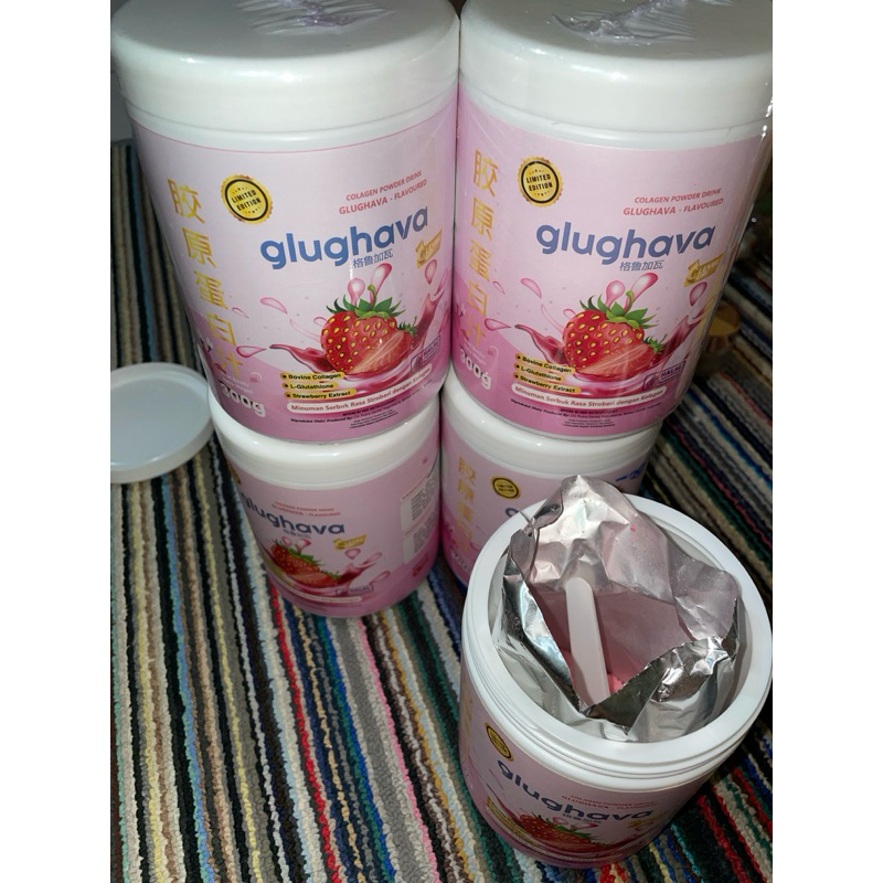 Glughava Collagen Powder Drink Strawberry Extract