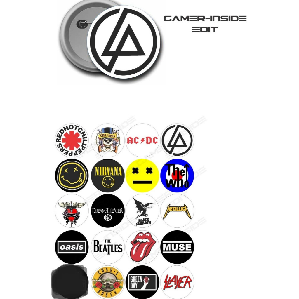 PIN PENITI LOGO BAND ROCK,METAL DLL 5.8 CM