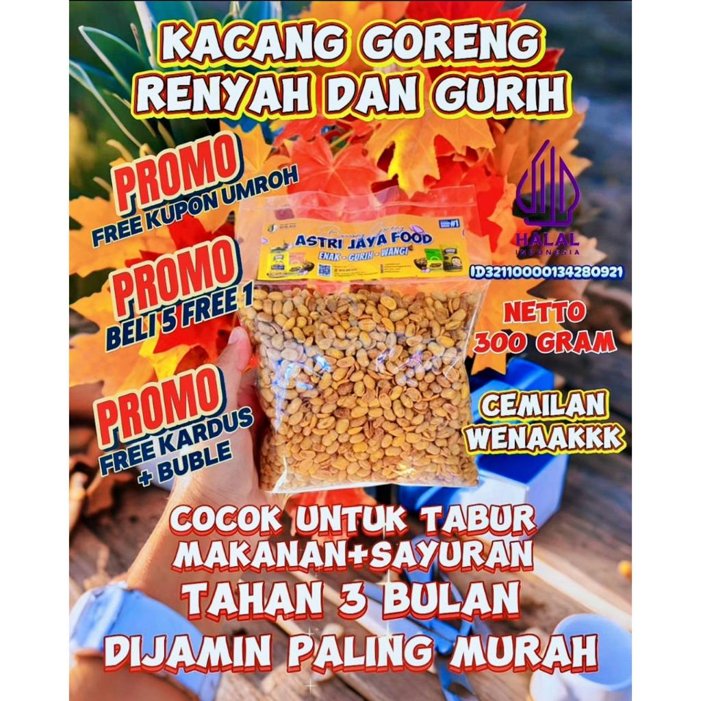 

KACANG KEDELAI GORENG ORIGINAL 300 GRAM FREE KUPON UNDIAN UMROH