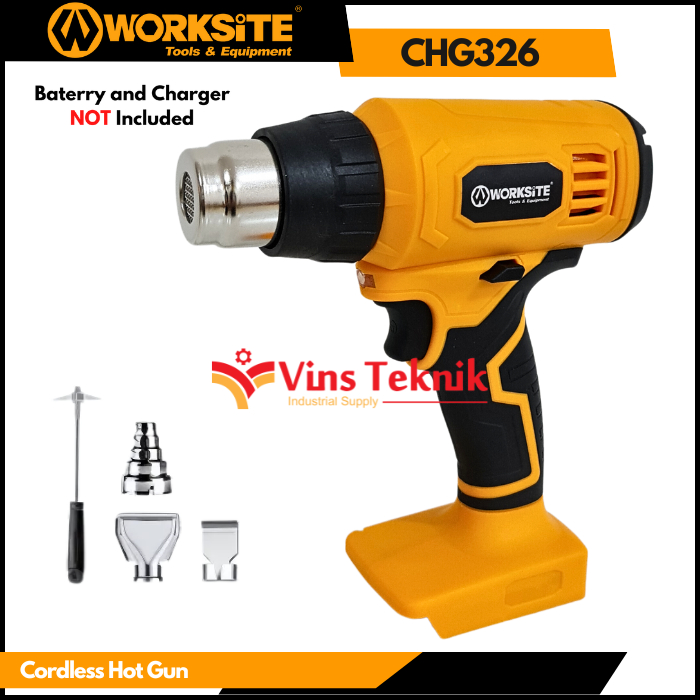 Cordless hot gun heat gun hotgun baterai WORKSITE CHG326 CHG 326