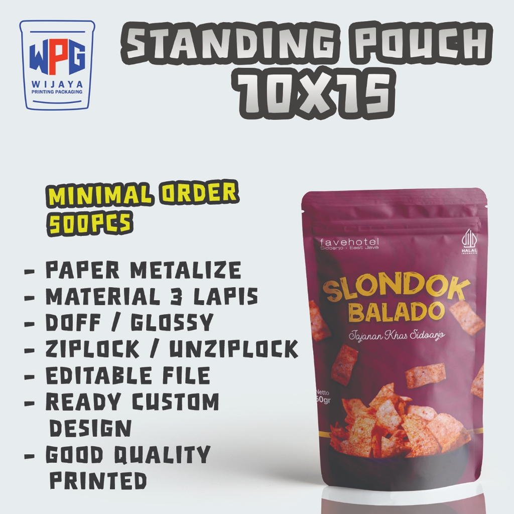 Cetak Kemasan Standing Pouch 10x15
