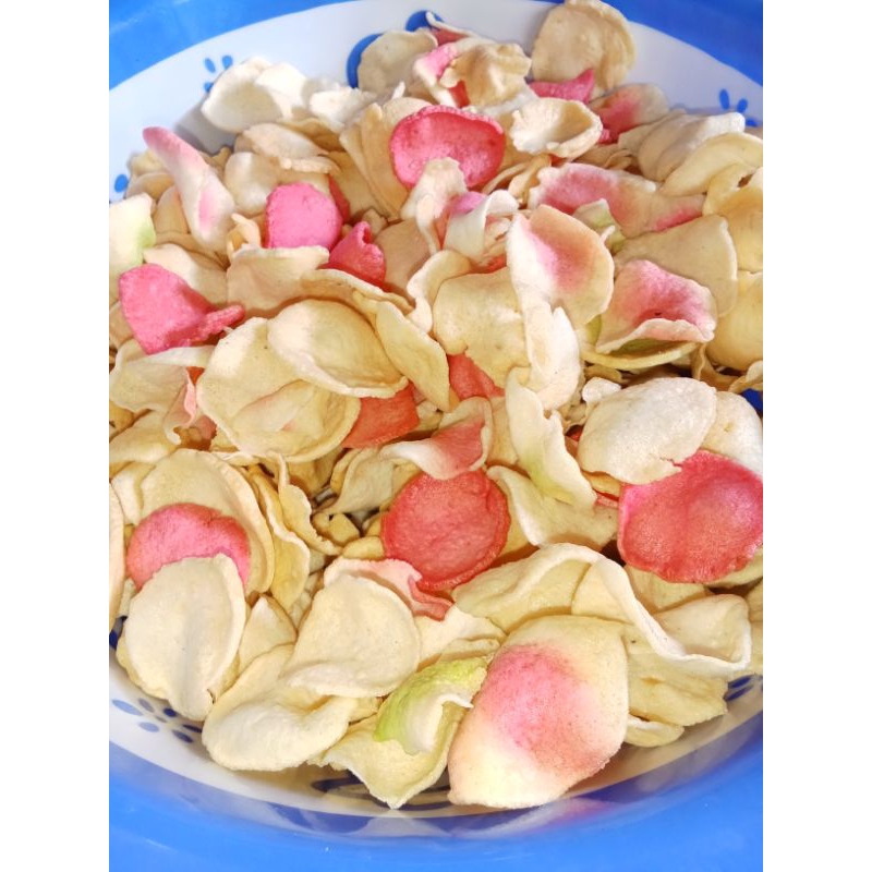 

Keripik Pink Peach. krupuk mentah