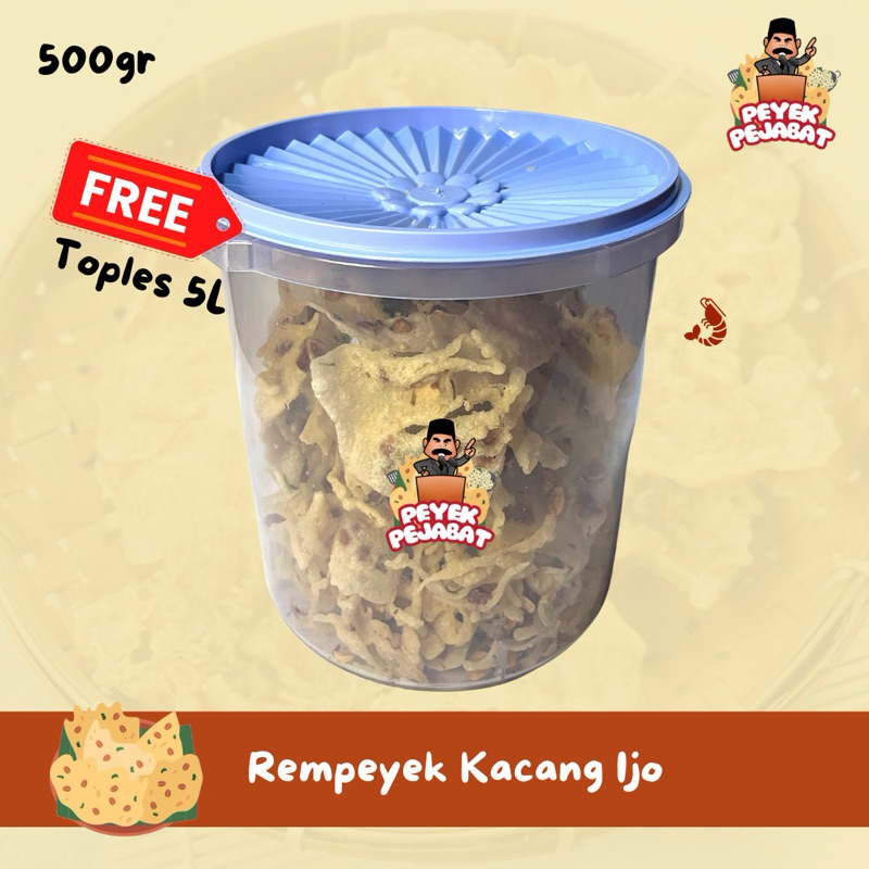 

Rempeyek Kacang Ijo (GRATIS TOPLES 5 LITER)-Peyek Kacang Ijo/Peyek Rebon/Peyek Teri Medan