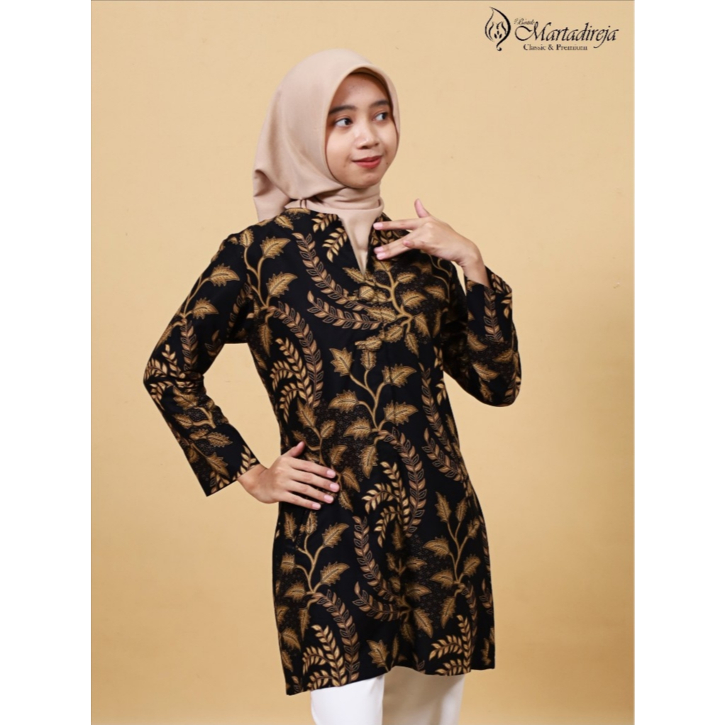 Batik Martadireja - Tunik Batik Wanita Br86259 Hitam