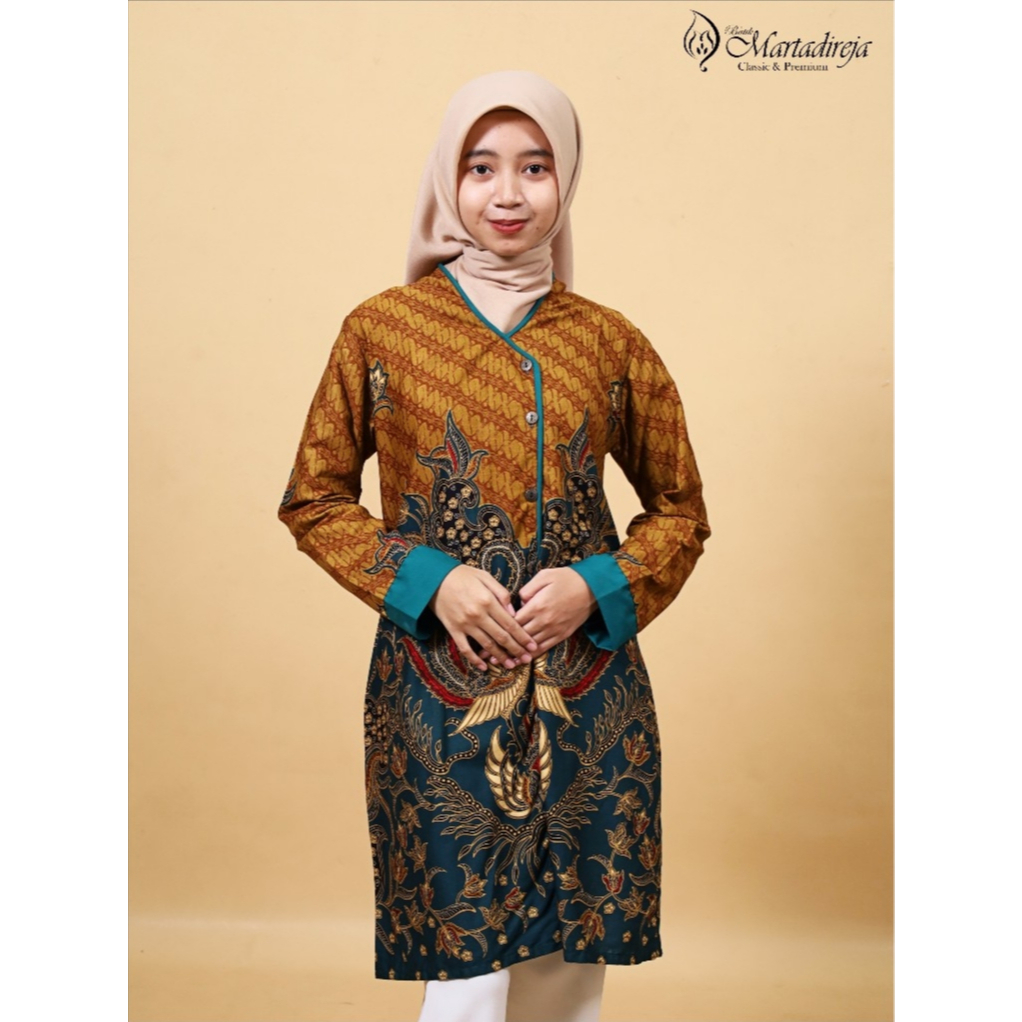 Batik Martadireja - Tunik Batik Wanita Bj161 Hijau