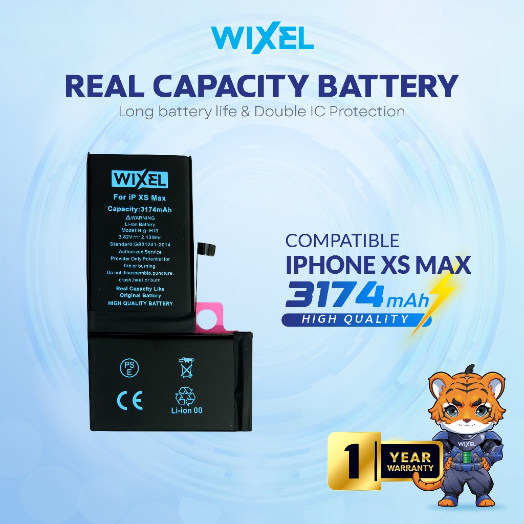 WIXEL ORIGINAL Baterai Iphone XS MAX Double Power Real Capacity Batre Batrai Battery Ip Ori HP Handp