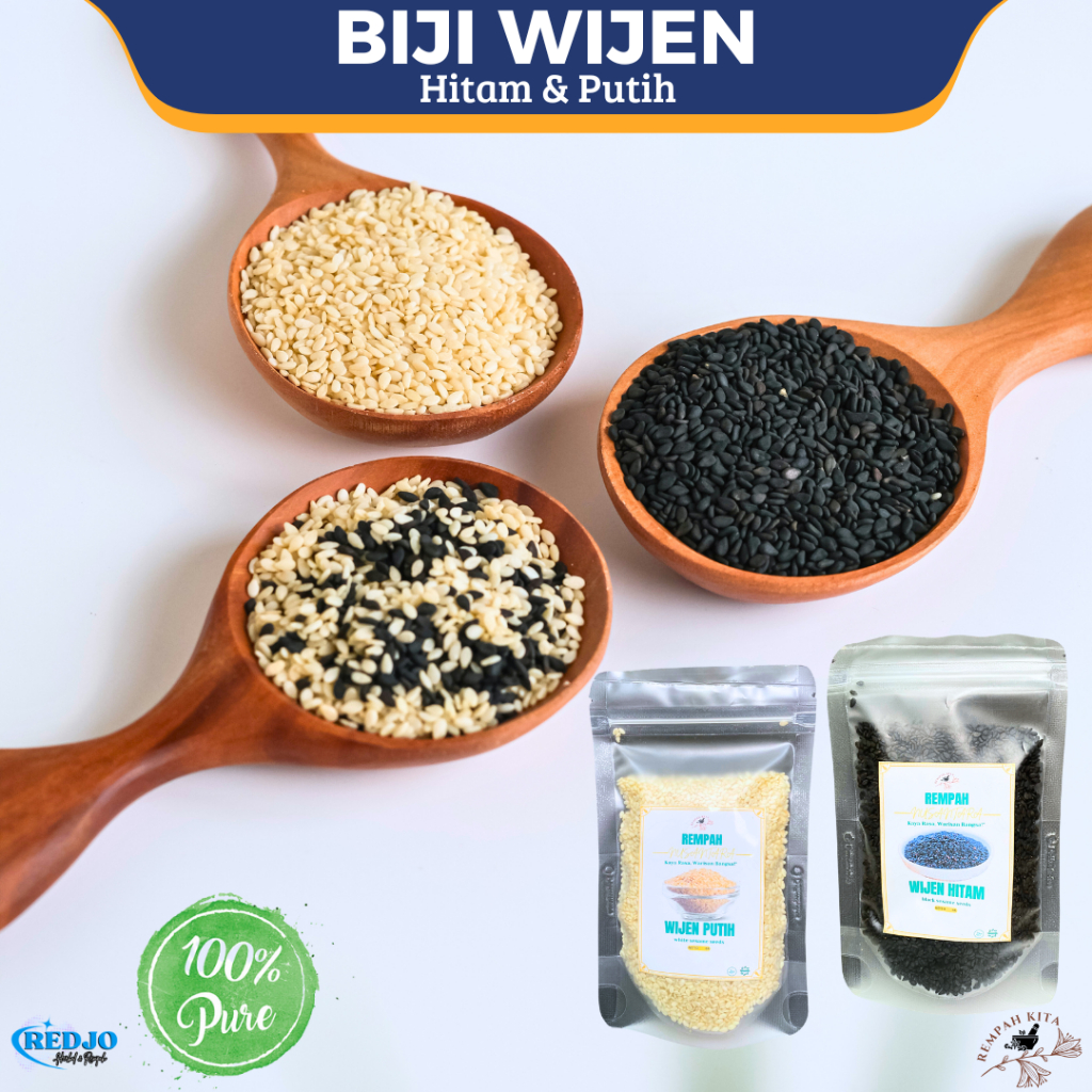 

BIJI WIJEN PUTIH HITAM Goma Raw Sesame Seed Organic white black sesame bahan sushi taburan roti 100gr