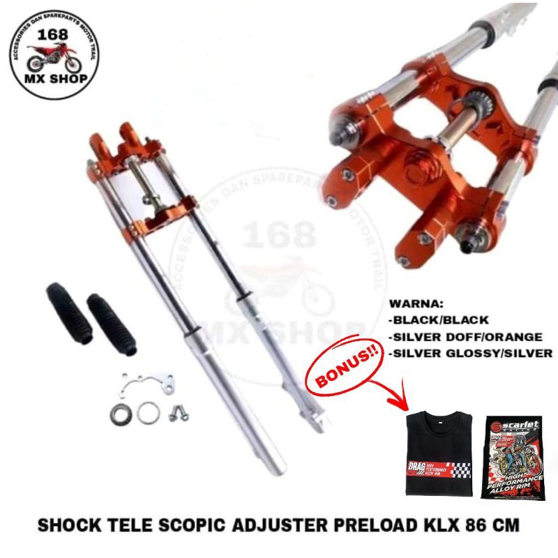 Sokbeker Shock Upside Down Depan Tele Scopic Scarlet Preload Adjuster As 41mm KLX 150 Dtarcker