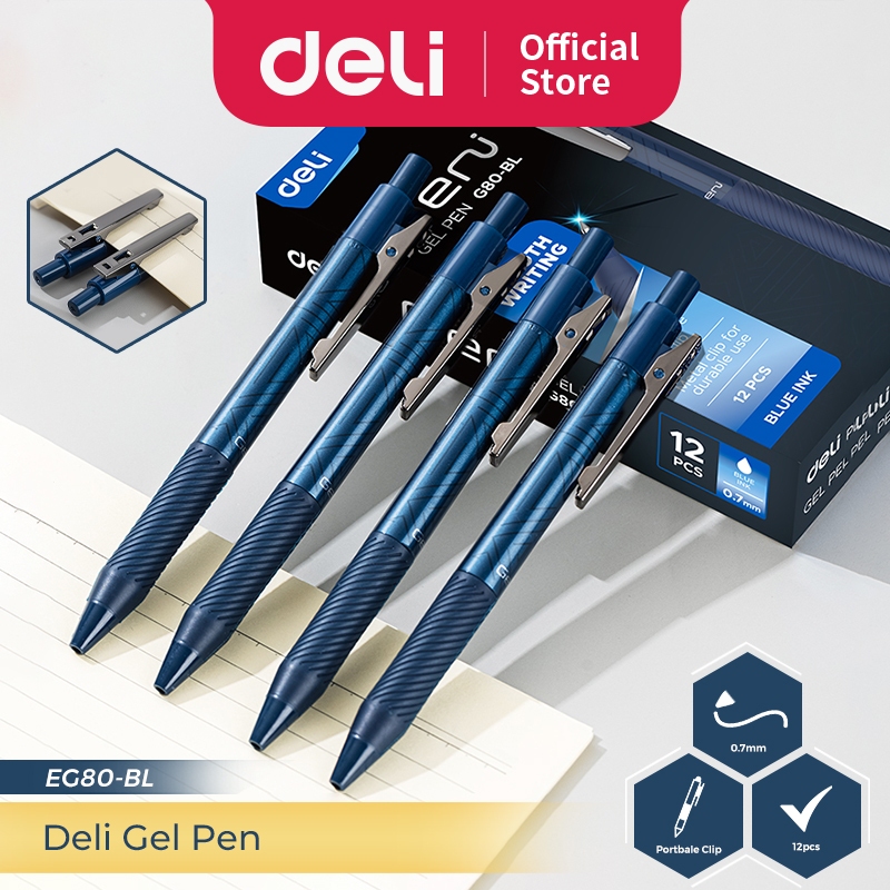 

NEW PRODUCT DELI GEL PEN / PULPEN GEL RETRACTABLE PEN CETEK 0.7MM 12 PCS EG80 JAVABSJSG
