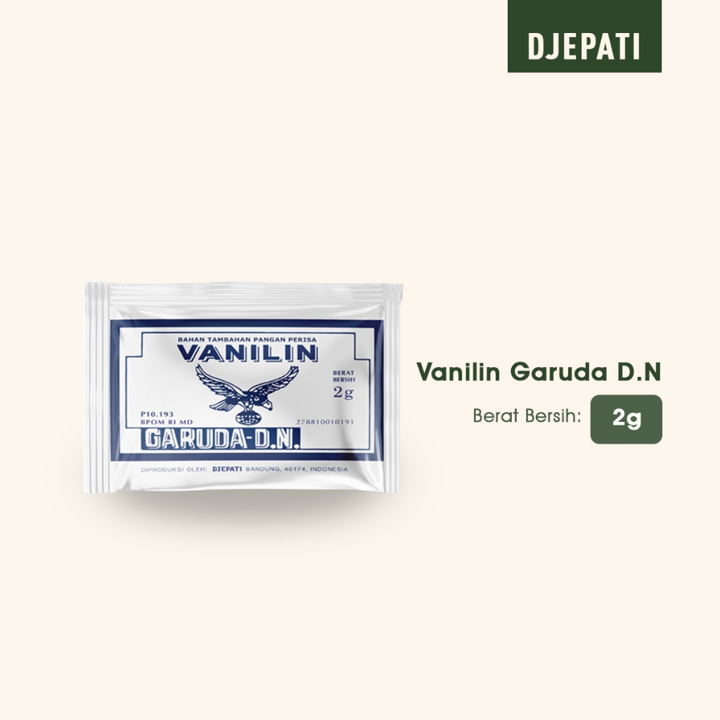 

Vanilin Garuda D.N Cap Djepati 2gr / sachet (isi 10 sachet)
