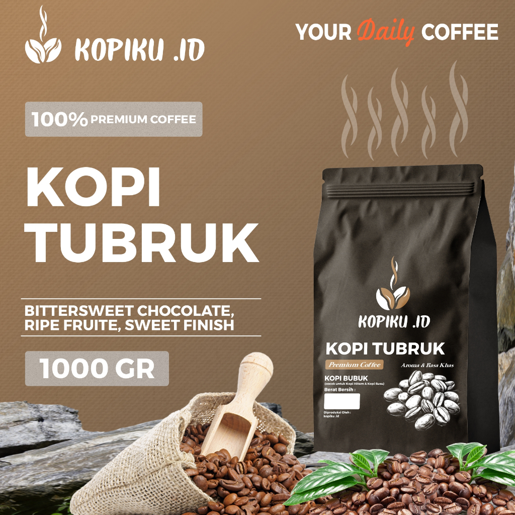 

Kopiku.id - Bubuk kopi Tubruk Premium Coffee 1000gr