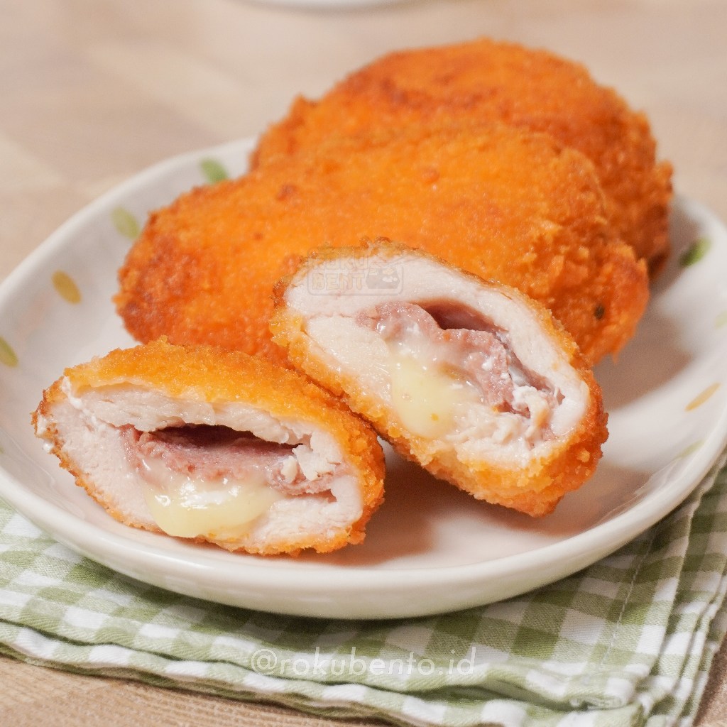 

Chicken Cordon Bleu Roku Bento PIK isi 3 Pcs Frozen Nugget Katsu Gordon Blue - Menu Lauk Bekal Praktis