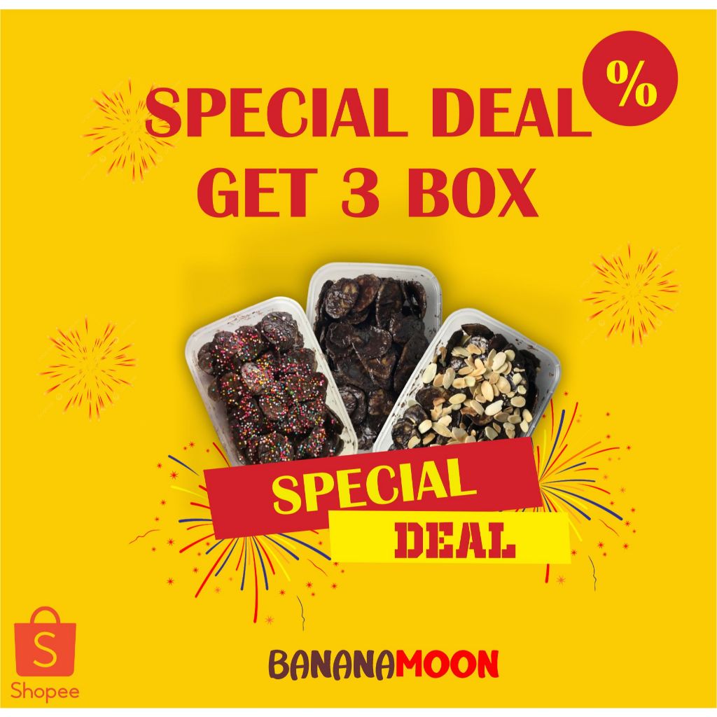 

SPECIAL DEAL GET 3 BOX KERIPIK PISANG LUMER (150GR+150GR+150GR) - BANANAMOON