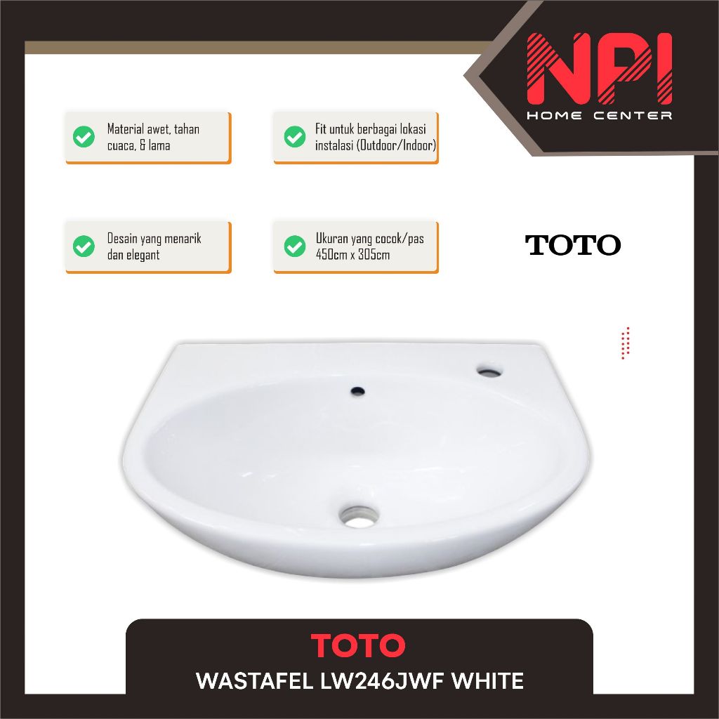 Toto - Washtafel / Wastafel / Westafel / Basin Lw246jwf / Lw246j Lw 246 Jwf White