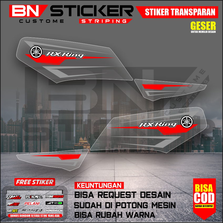 STRIPING DECAL RX KING FACELIFT CUSTOM TRANSPARAN STRIPING RX KING VIRAL UV PREMIUM MAX DECAL IX-58