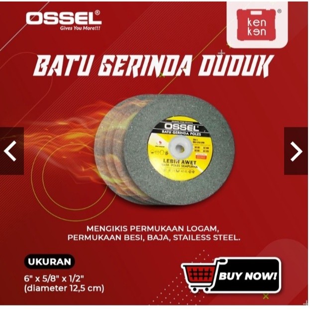 OSSEL Batu Gerinda Duduk 6 Inch Grit 80 100 120 Grinding Wheel OSSEL