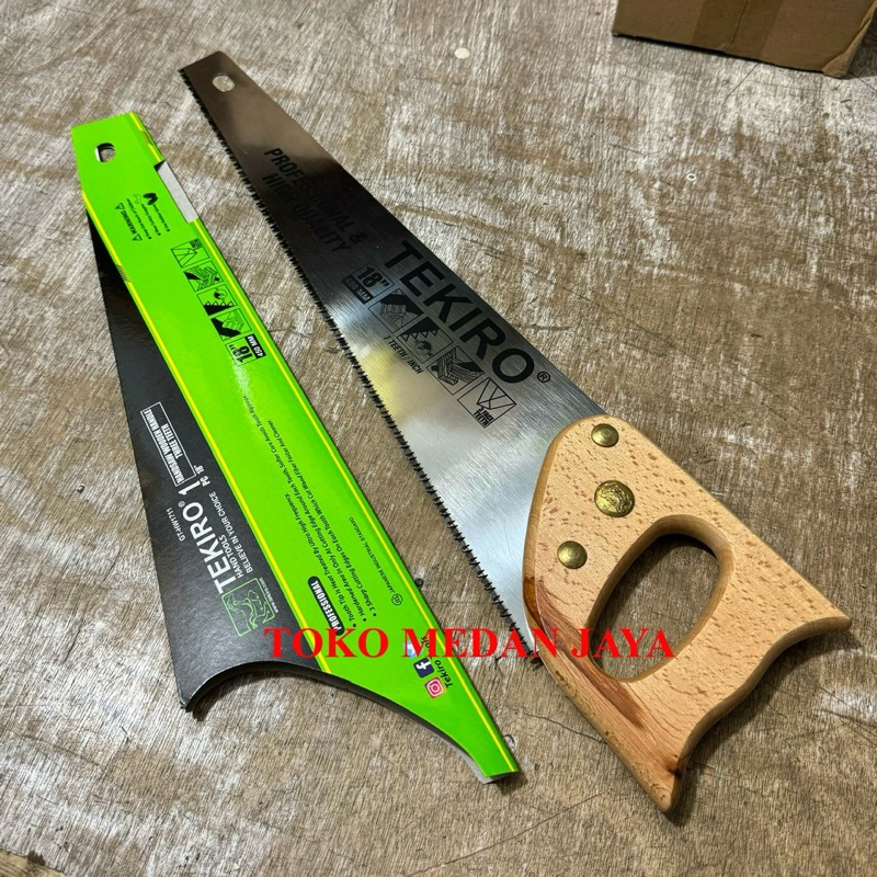 TEKIRO GERGAJI TANGAN GAGANG KAYU 2 MATA TEKIRO 18 INCH ORIGINAL