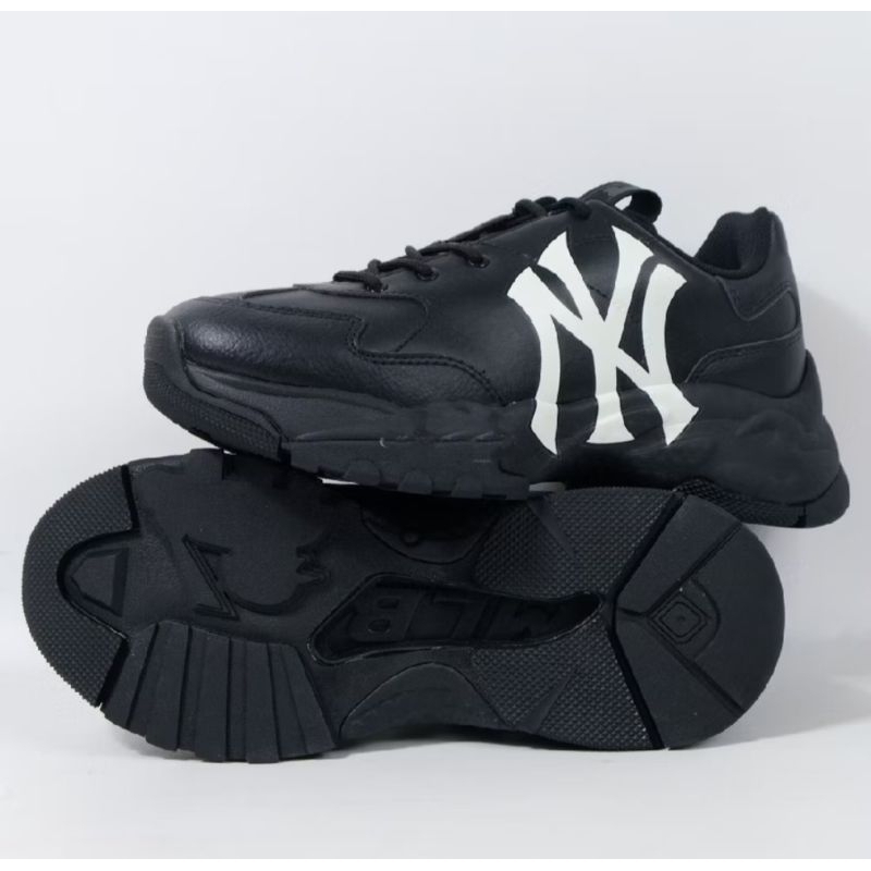 SEPATU SENDAL SEPATU  MLB NEW YORK BEIGE SNEAKER MLB BLACK 100% ORIGINAL