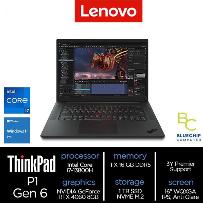 Lenovo ThinkPad P1 Gen 6 Core i7-13800H 16GB 1TB Win11Pro RTX 4060 8GB