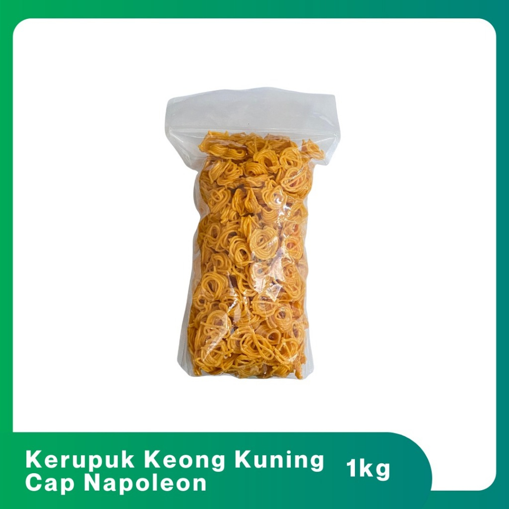 

Kerupuk keong kuning /kerupuk keong cap napoleon 1kg /kerupuk keong