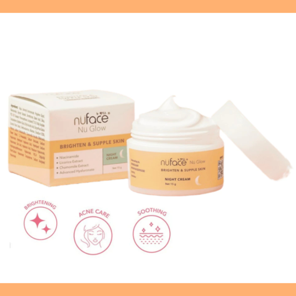 Nuface Nu Glow Brighten & Supple Skin Night Cream 15g / Pelembab Wajah