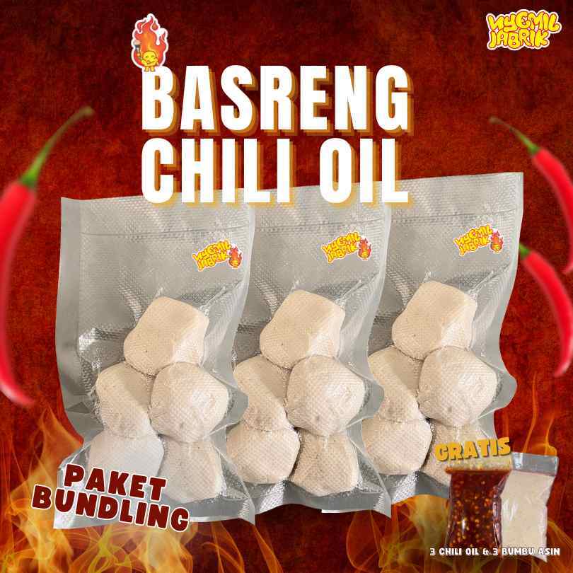 

BUNDLING MAKIN MURAH!!Basreng Viral Nyemil Jabrik Ikan Asli!!!! Gratis chili oil dan bumbu asin