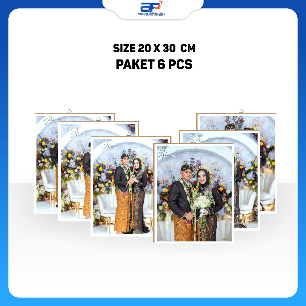 (Paket Hemat 6 Foto) Cetak Foto + Bingkai MDF 20x30 Cm | Cuci Foto Bingkai | Cetak Foto Bingkai
