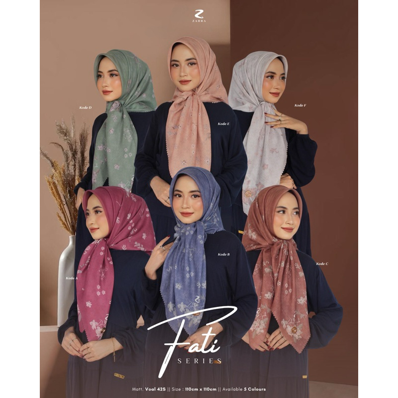 Zahra Hijab - Fati Series (Segi Empat Motif) Hijab Seragam