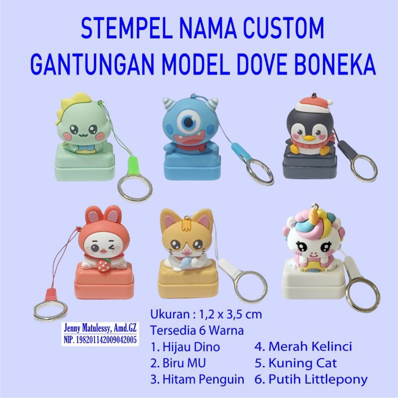 

Stempel Nama Custom Gantungan Model Dove Boneka
