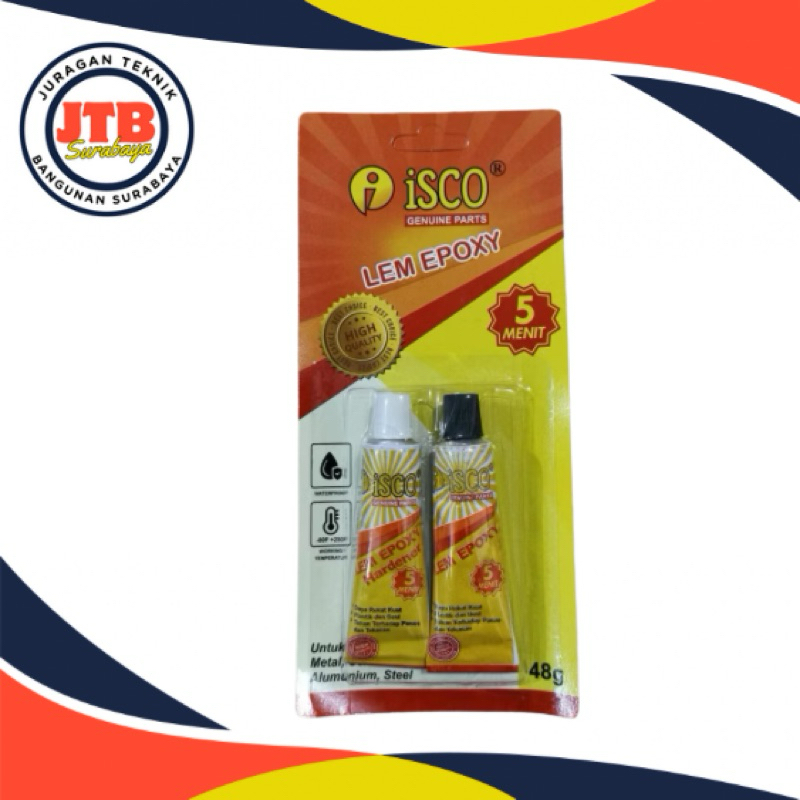 Lem Besi 5 Menit ISCO - Lem Epoksi 5 menit - Lem Besi Epoxy - Lem knalpot