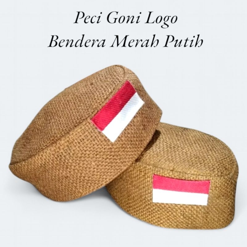 Peci Bendera Indonesia / Kopiah Logo Merah Putih / Peci Goni Songkok / Kopiah Veteran