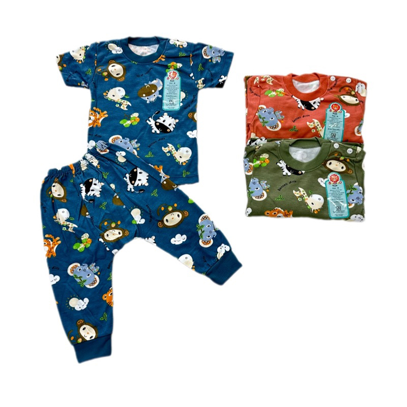 Baju tidur bayi baju lengan pendek celana panjang bayi 1 tahun 0 6 9 12 bulan Setelan santai bayi ba