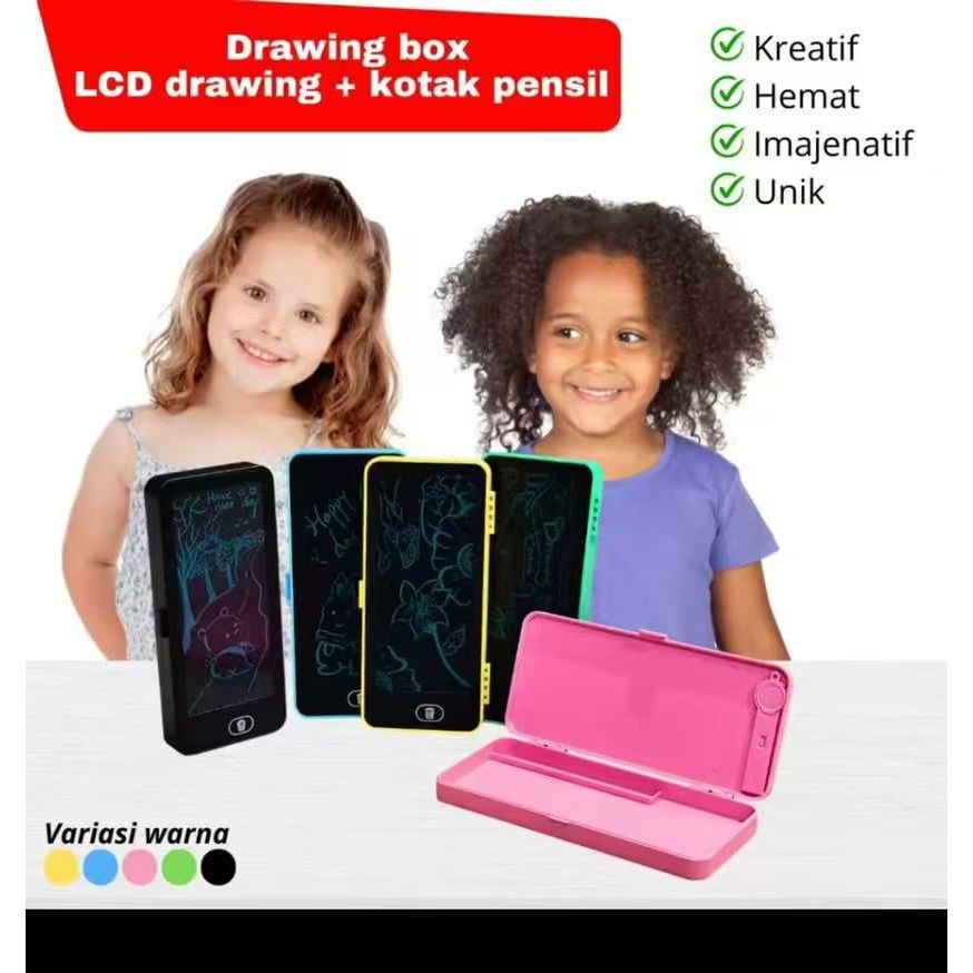 

Drawing Box Kotak Pensil Dan Papan Coret Kreatif Anak Dengan Digital Pad Edukasi / papan tulis + kotak pensil