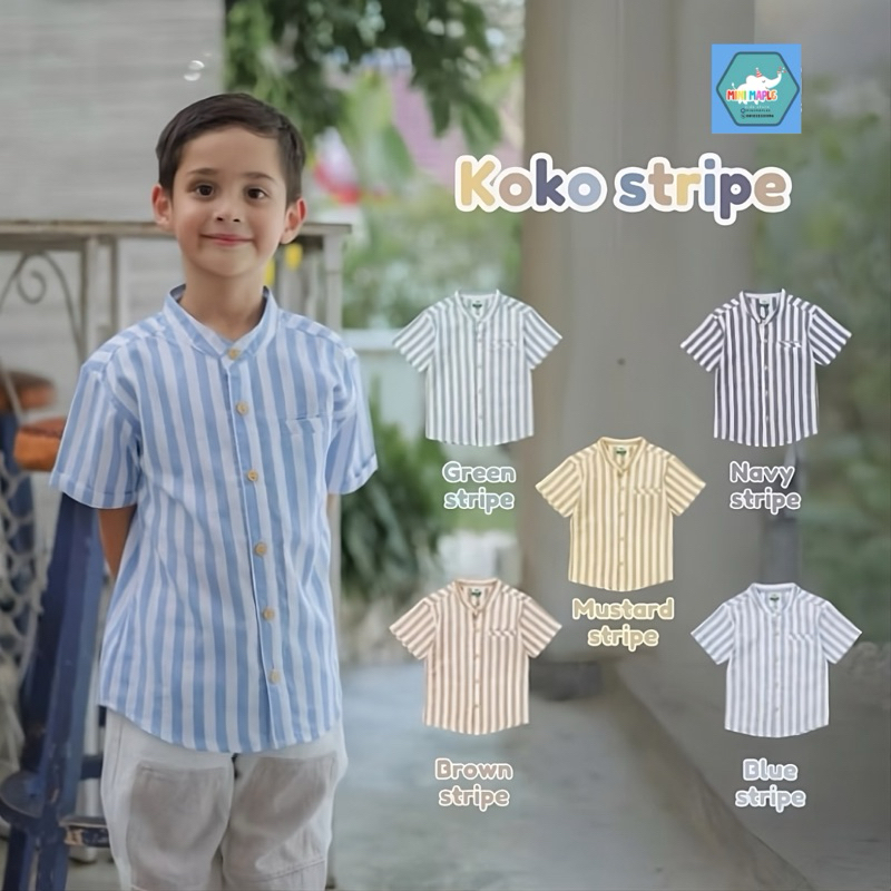 Mini Maple - KOKO STRIPE KEMEJA / kemeja anak / kemeja garis anak/ garis garis