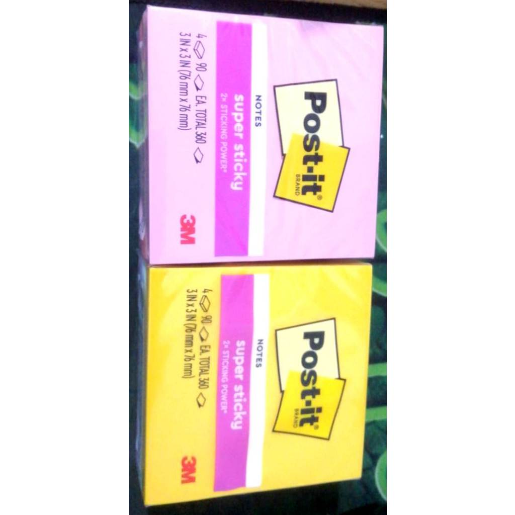 

3M POST IT SUPER STICKY 3 IN X 3 IN (76MM X 76MM) 1PAK ISI 4PAD