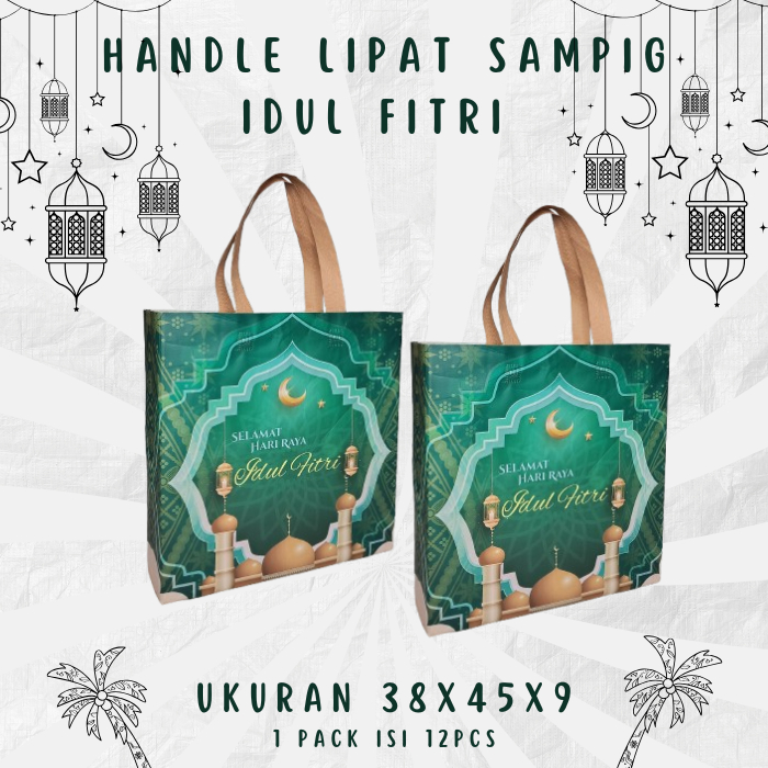 

Lusinan isi 12pcs Tas laminating Idul Fitri uk 38x45 Tas hampres sembako new 2025