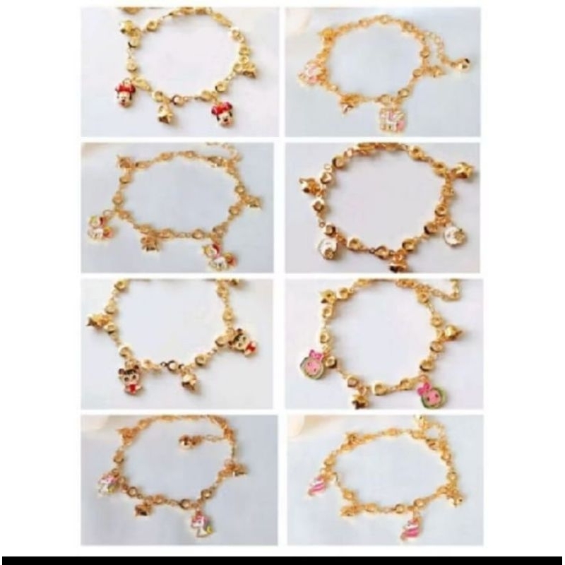 Gelang tangan anak xuping emas unicorn