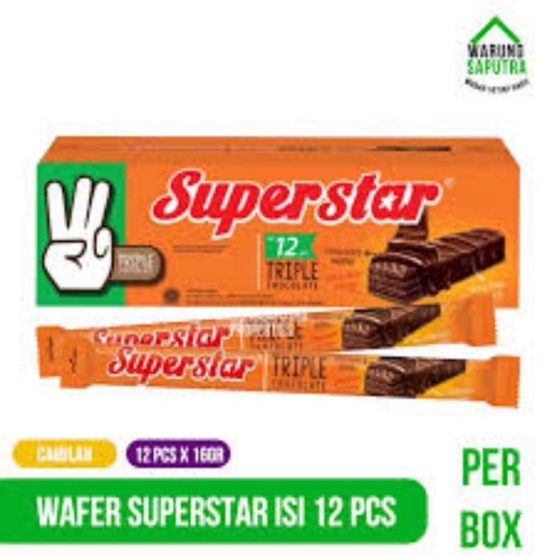 

WAFER SUPERSTAR CHOCOLATE, ISI 12 SACHET/ BOX