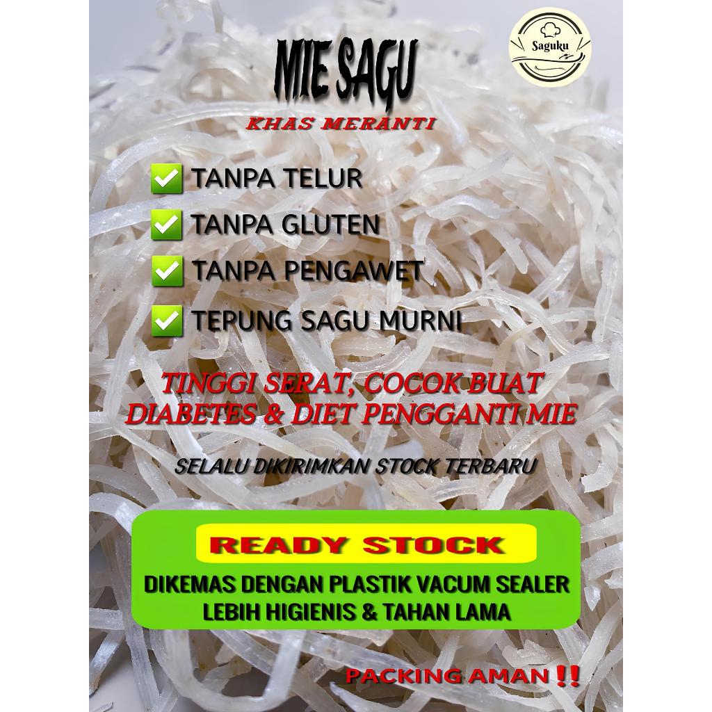 

Mie Sagu Khas Meranti Tinggi Serat Terbuat dari Tepung Sagu Asli Tanpa Pewarna & Pengawet Cocok Di Konsumsi Setiap Hari Tersedaia 1Kg & 500g