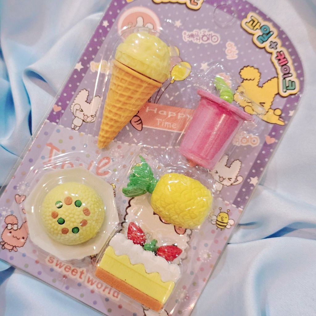 

[ LR06 ] HAPUSAN KOREAN DESSERT / SET HAPUSAN MINIATUR / PENGHAPUS PENSIL