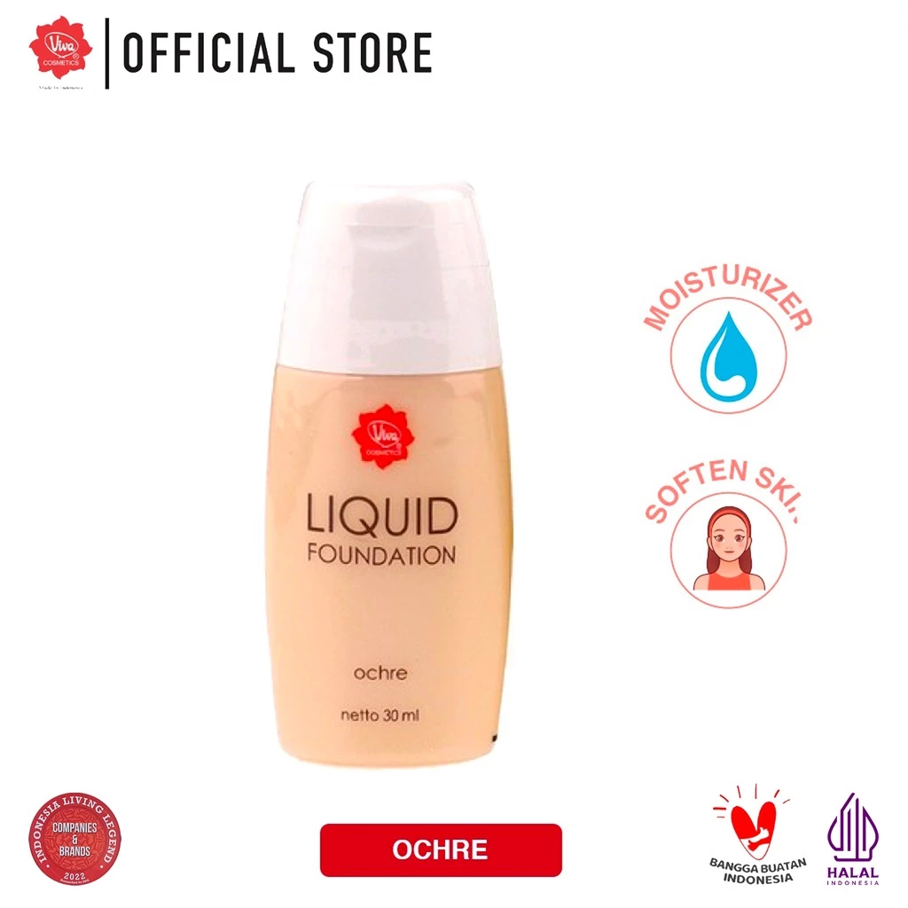 VIVA COSMETICS Liquid Foundation 30ml / Viva Liquid Foundation 30 ml (Tersedia 5 Varian Warna) / VIV