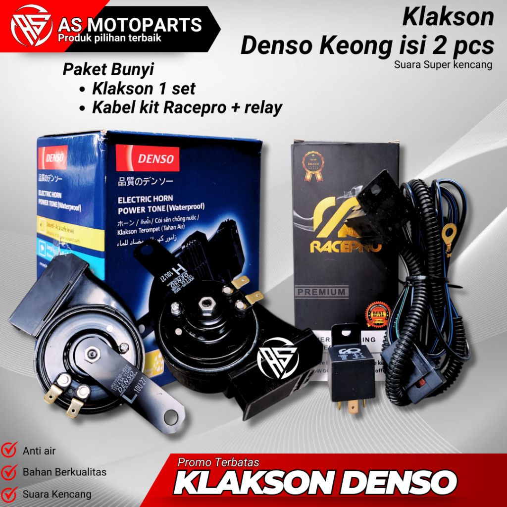 PAKET KLAKSON DENSO KEONG KLAKSON MOTOR/MOBIL MODEL KEONG KLAKSON KEONG DENSO WATERPROOF KLAKSON