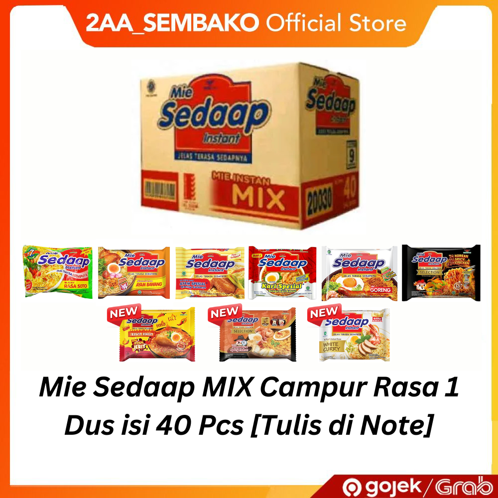 

Mie Sedaap MIX Campur Rasa 1 Dus isi 40 Pcs [Tulis di Note]