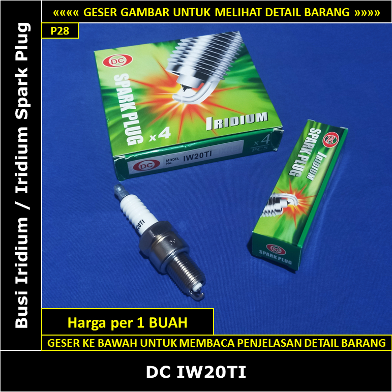 Busi Iridium Mitsubishi Colt L300 Bensin 1600 cc 1988-1995 DC IW20TI Iridium Spark Plug IW20