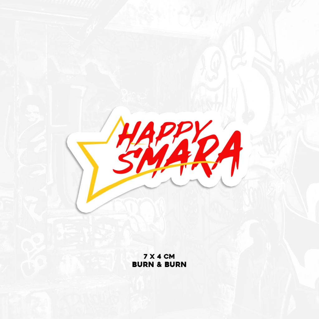 Happy Asmara | Stiker Satuan | Sticker Vinyl | Stiker Helm | Stiker Tumbler | Stiker Hindia | Stiker