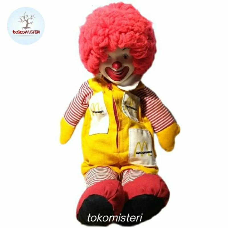 Boneka Maskot Badut Ronald Clown Mcdonalds Mcdonald Happy Meal Mcd Mascot Figure Doll Rare Jadul Vin