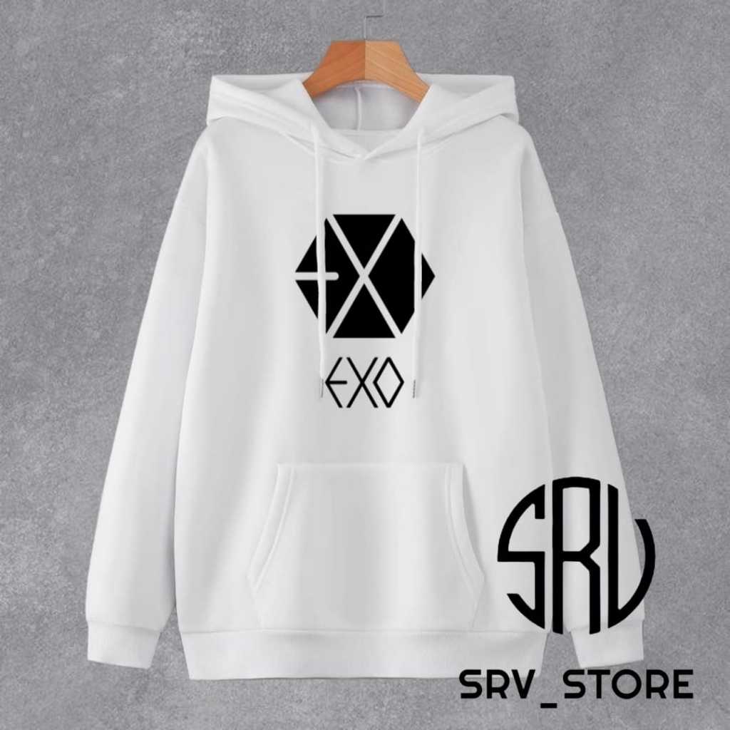 SRV_STORE® Sweater Hoodie pria wanita terbaru/EXO Chanyeol Style FG cream // Jaket Hoodie Jumper EXO